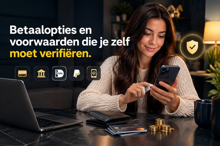 Betaalopties en voorwaarden die je zelf moet verifiëren